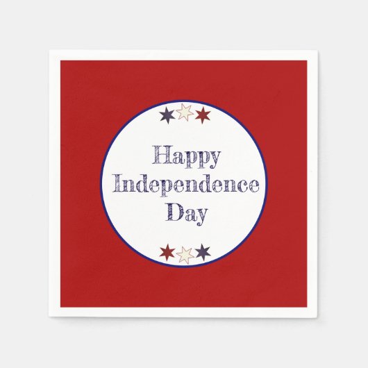 Patriottisch rood wit blauw Stars Papierpapier Bor Servet (Voorkant)