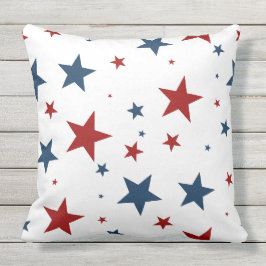Patriottisch Rood Wit Blauw Sterpatroon Buitenkussen