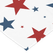 Patriottisch Rood Wit Blauw Sterpatroon Korte Tafelloper (Hoek)