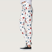 Patriottisch Rood Wit Blauw Sterpatroon Leggings (Links)