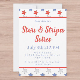 Patriottisch Rood Wit Blauw Sterren 4th van Juli F Kaart