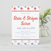 Patriottisch Rood Wit Blauw Sterren 4th van Juli F Kaart (Staand voorkant)