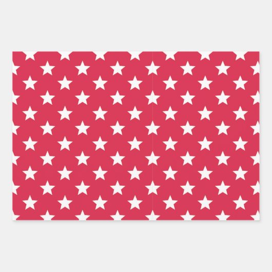 Patriottisch Rood Wit Blauw Sterren Amerikaans Inpakpapier Vel (Voorkant 2)