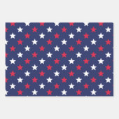 Patriottisch Rood Wit Blauw Sterren Amerikaans Inpakpapier Vel (Voorkant)