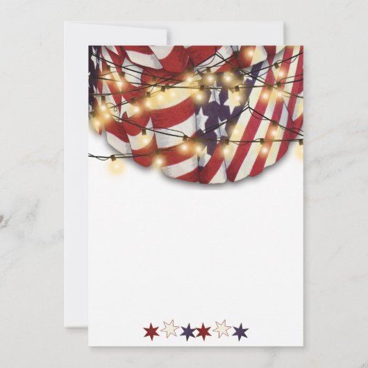 Patriottisch Rood Wit Blauw Sterren Militaire Indi Kaart (Achterkant)