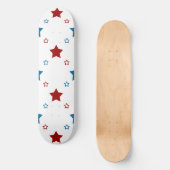 Patriottisch Rood Wit Blauw Sterren Skatedeck Skateboard (Voorkant)