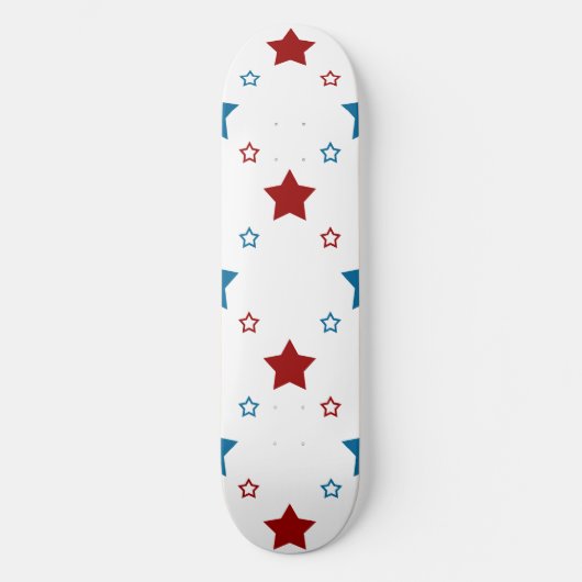 Patriottisch Rood Wit Blauw Sterren Skatedeck Skateboard (Voorkant)