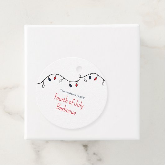 Patriottisch Rood Wit Blauw String Lichten 4 Juli Bedankjes Labels (In situ)