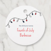 Patriottisch Rood Wit Blauw String Lichten 4 Juli Bedankjes Labels (Voorkant)