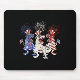 Patriottisch Rood Wit Blauw T Rex Dinosaurus Vuurw Muismat