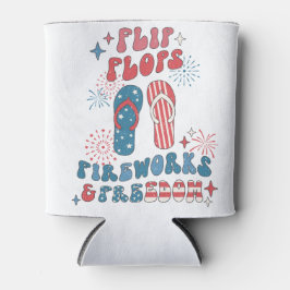 PATRIOTTISCH ROOD WIT BLAUW TEENSLIPPERS VUURWERK BLIKJESKOELER