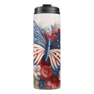 PATRIOTTISCH ROOD WIT BLAUW USA VLINDER THERMOSBEKER