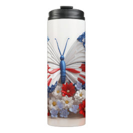 PATRIOTTISCH ROOD WIT BLAUW USA VLINDER THERMOSBEKER