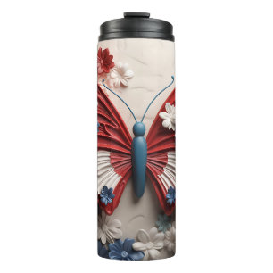 PATRIOTTISCH ROOD WIT BLAUW USA VLINDER THERMOSBEKER