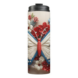 PATRIOTTISCH ROOD WIT BLAUW USA VLINDER THERMOSBEKER