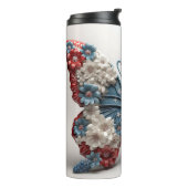 PATRIOTTISCH ROOD WIT BLAUW USA VLINDER THERMOSBEKER (Gedraaid links)