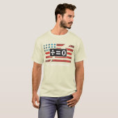 Patriottisch rood wit blauw verdeeld Amerika vlag T-shirt (Voorkant volledig)
