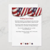 Patriottisch rood wit blauw voorblad onderaan informatiekaartje (Voorkant / Achterkant)