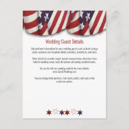 Patriottisch rood wit blauw voorblad onderaan informatiekaartje