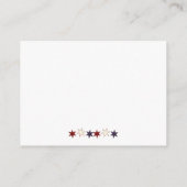 Patriottisch rood wit blauw voorblad onderaan informatiekaartje (Achterkant)