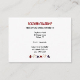 Patriottisch rood wit blauw voorblad onderaan informatiekaartje