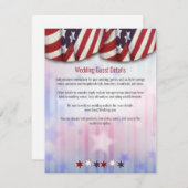 Patriottisch rood wit blauw voorblad onderaan informatiekaartje (Voorkant / Achterkant)