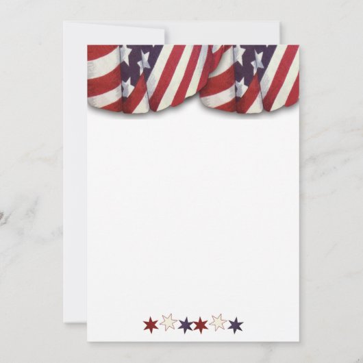 Patriottisch rood wit blauw voorblad onderaan kaart (Achterkant)