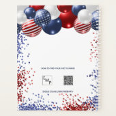 Patriottisch rood wit blauw zwarte ballonnen naam planner (Achterkant)