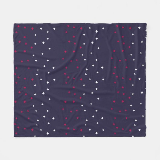 Patriottisch rood wit & blauw Zwitsers kruis plus  Fleece Deken (Voorkant (Horizontaal))
