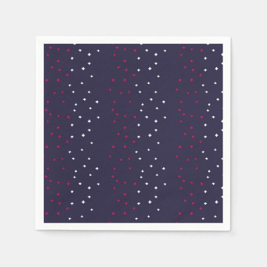 Patriottisch rood wit & blauw Zwitsers kruis plus  Servet (Voorkant)