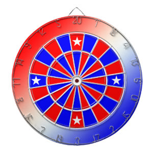 Patriottisch Rood Wit Blauwe Ster Geaccentueerd Dartbord