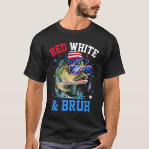 Patriottisch Rood Wit & Bruh Amerika Vis Gevist 4t T-shirt