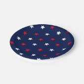 Patriottisch rood wit, donkerblauw stertonpatroon papieren bordje (Gekanteld)