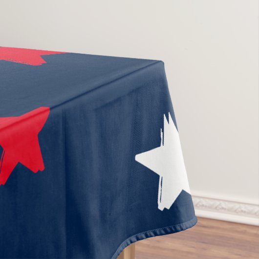 Patriottisch rood wit, donkerblauw stertonpatroon tafelkleed (Voorbeeld)