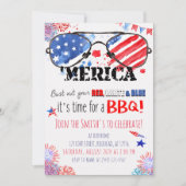Patriottisch rood wit en blauw 4 juli BBQ Kaart (Voorkant)