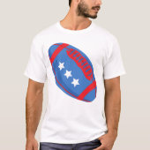 Patriottisch rood, wit en blauw Amerikaans Footbal T-shirt (Voorkant)