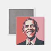 Patriottisch rood, wit en blauw Barack Obama Magneet (Voorkant / Achterkant)