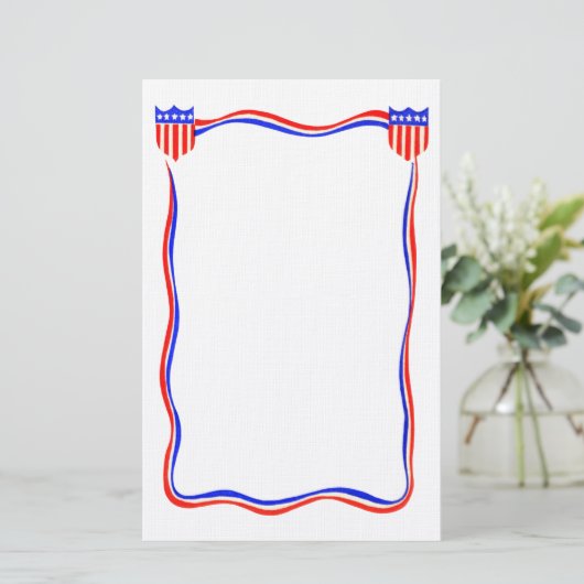  patriottisch rood, wit en blauw briefpapier (Staand voorkant)