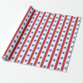 Patriottisch rood wit en blauw cadeaupapier (Uitgerold)