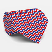 Patriottisch rood wit en blauw Chevron patroon Stropdas (Opgerold)