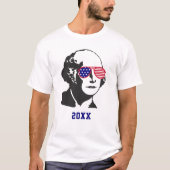 Patriottisch Rood Wit en Blauw George Washington T-shirt (Voorkant)