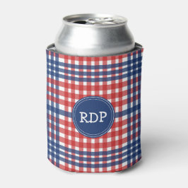Patriottisch rood wit en blauw geplakt blikjeskoeler