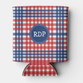 Patriottisch rood wit en blauw geplakt blikjeskoeler (Voorkant)