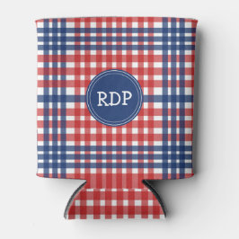 Patriottisch rood wit en blauw geplakt blikjeskoeler