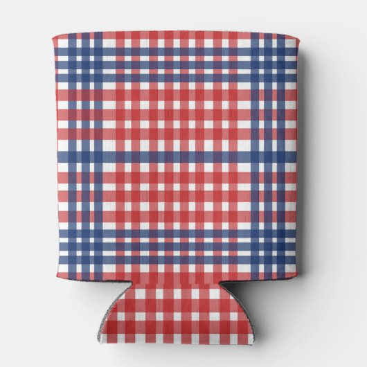 Patriottisch rood wit en blauw geplakt blikjeskoeler (Achterkant)