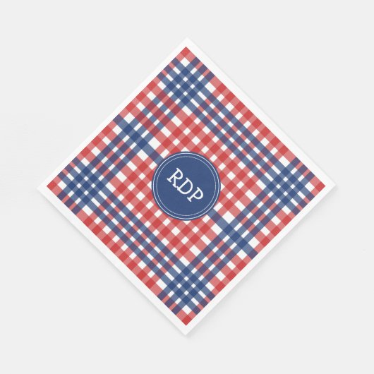 Patriottisch rood wit en blauw geplakt servetten (Hoek)