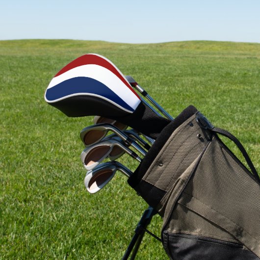 Patriottisch rood wit en blauw golfheadcover (Insitu)