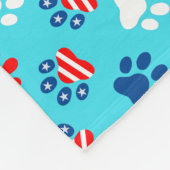 Patriottisch rood wit en blauw hond poten patroon fleece deken (Hoek)