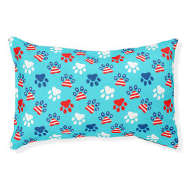 Patriottisch rood wit en blauw hond poten patroon hondenbed