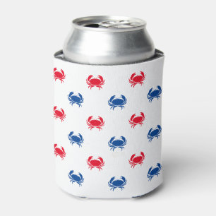 Patriottisch rood wit en blauw krab patroon blikjeskoeler